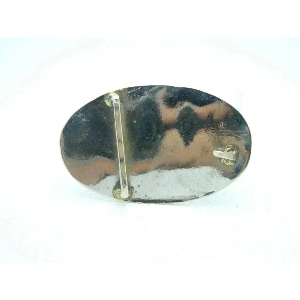 VTG Mid Century Mother of Pearl Abalone Enamel Southwestern Belt Buckle